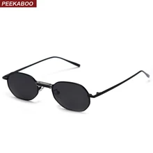 Peekaboo, мужские поляризованные солнцезащитные очки, Прямоугольная оправа, металлический дизайн, женские солнцезащитные очки, маленький размер, uv400, летние аксессуары
