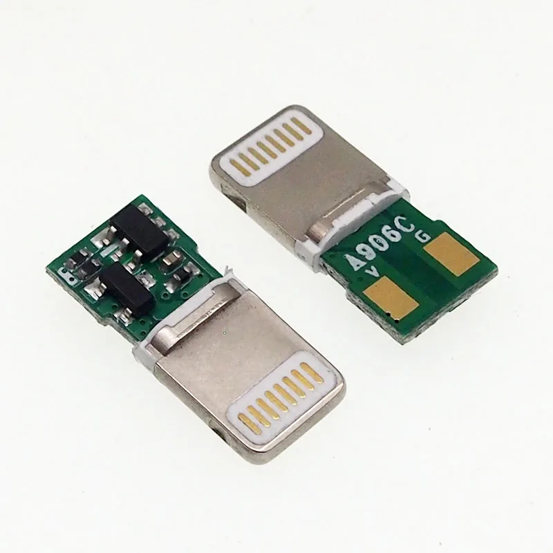 10pcs/lot For iphone Male Plug with PCB board For lightning data cable dedicated