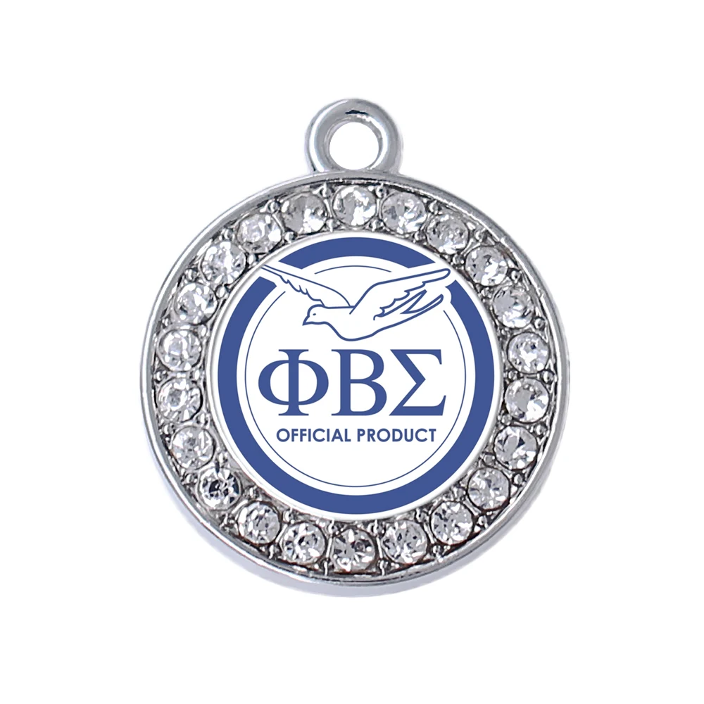 Модный кристалл PHI BETA SIGMA инкрустированный металлический кулон для греческого