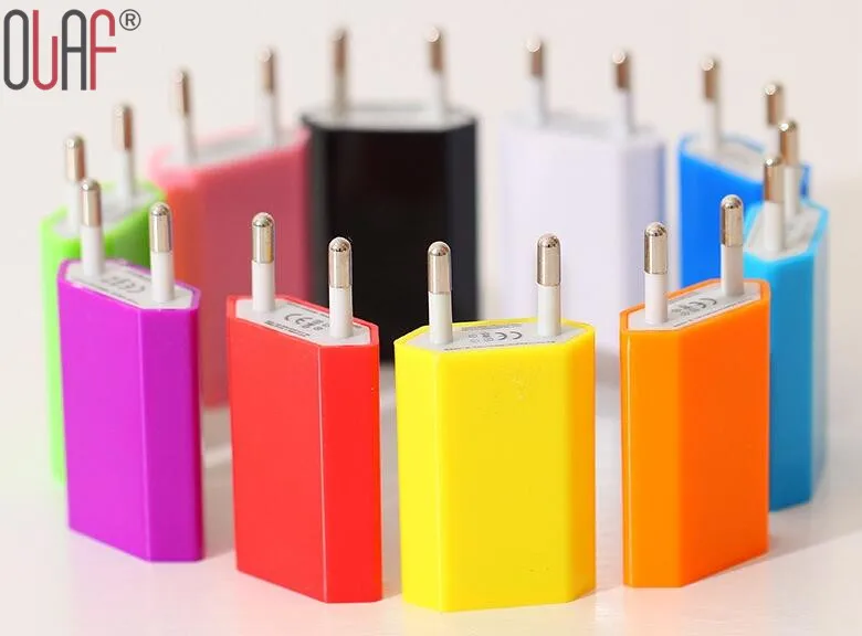 EU AC Plug USB Phone Charger Power Adapter Wall Charger For iPhone 6 6plus 5 5S 5C Charging Adapter For Xiaomi Samsung Sony