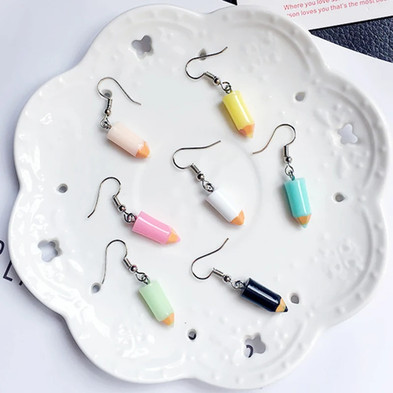 

New Women's Fashion Handmade Resin Pencil Dangle Earring Personality Party Earring Children's Earring