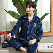 Yuzhenli новые зимние пижамы мужские толстые флисовые пижамные комплекты Роскошные теплые пижамные костюмы мужская повседневная домашняя одежда Pijama XXXL