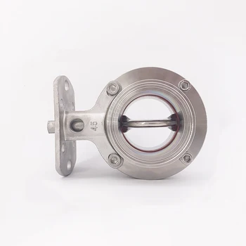 

Sanitary stainless steel 304 O.D 133 mm Quick-fit bracket butterfly Sanitary valve High platform clamp type butterfly valve