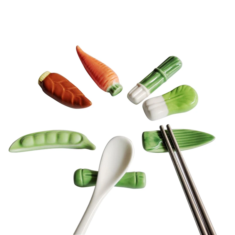 

Lovely Vegetables Shape Chopsticks Holder Stand Ceramic Chopsticks Forks Holder Home Decoration Chopsticks Holder
