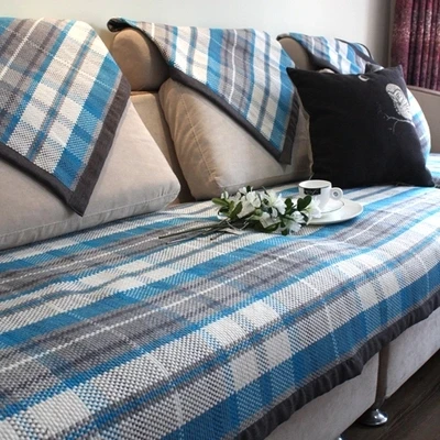 

quality Summer rangel thickening linen fabric sofa towel personality overlock