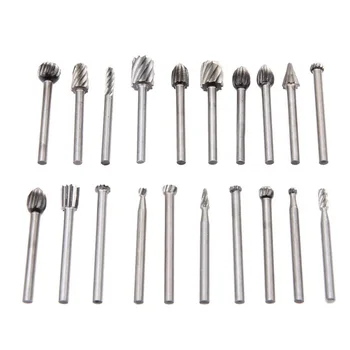 

20pcs Set HSS Dremel Routing Wood Milling Rotary Tool Knife File Cutters Woodworking Carving Carved Cutter Tools Accessories