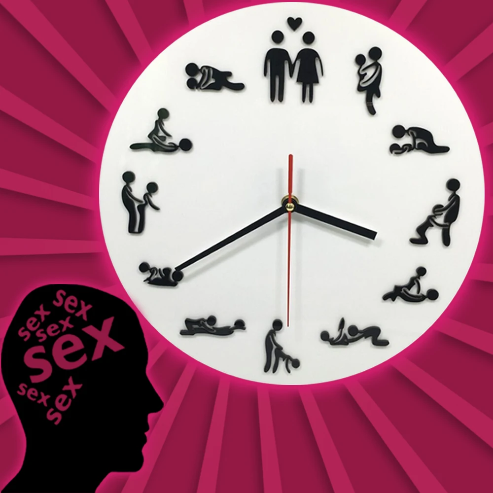 

1Piece Novelty Wall Clock Kama Sutra Sex Position Clock 24Hours Sex Clock Make Love Clock Wedding Gift