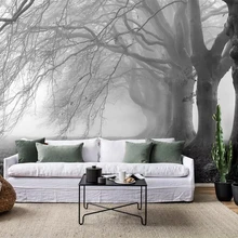 Beibehang обои современный минималистский Ностальгический туманный серый дерево лес Фреска ТВ фон стены 3d обои papel де parede