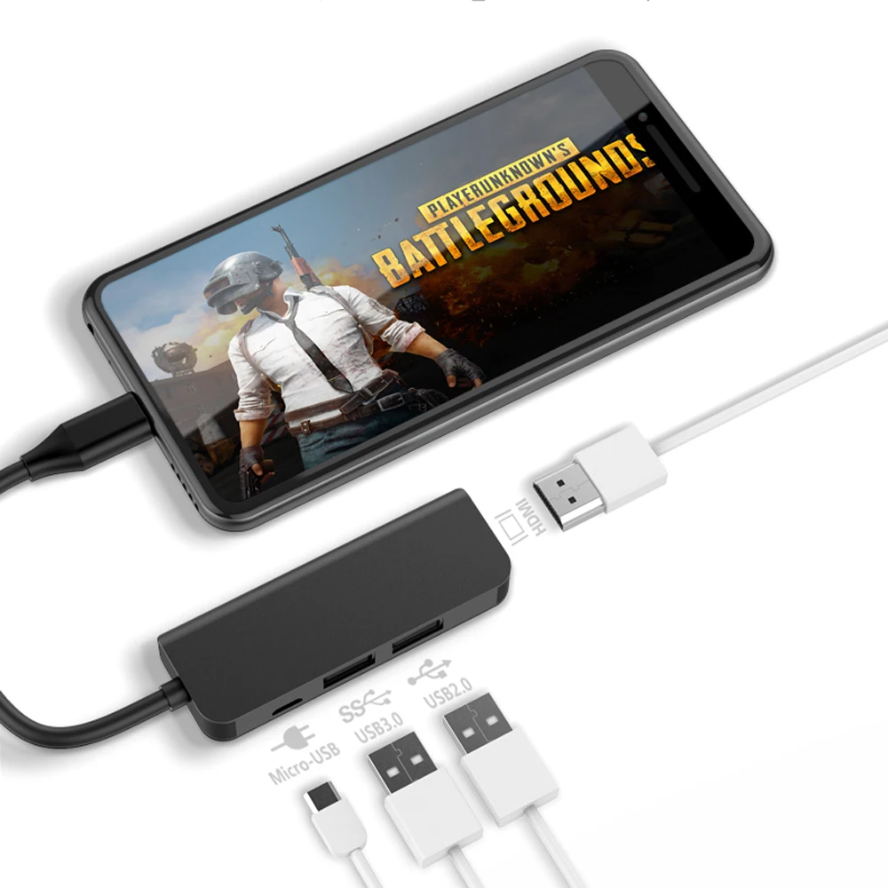 4 порта сплиттер адаптер USB C концентратор Tpye-C к Micro USB 3,0 2,0 HDMI Thunderbolt Для MacBook Pro samsung huawei Xiaomi