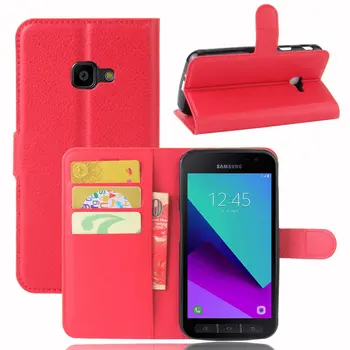 

10pcs/lot Lichi grain wallet PU Leather stand+TPU Cover Case with card slot for Samsung Galaxy Xcover 4 G390F/ J5 2017 /J7 2017