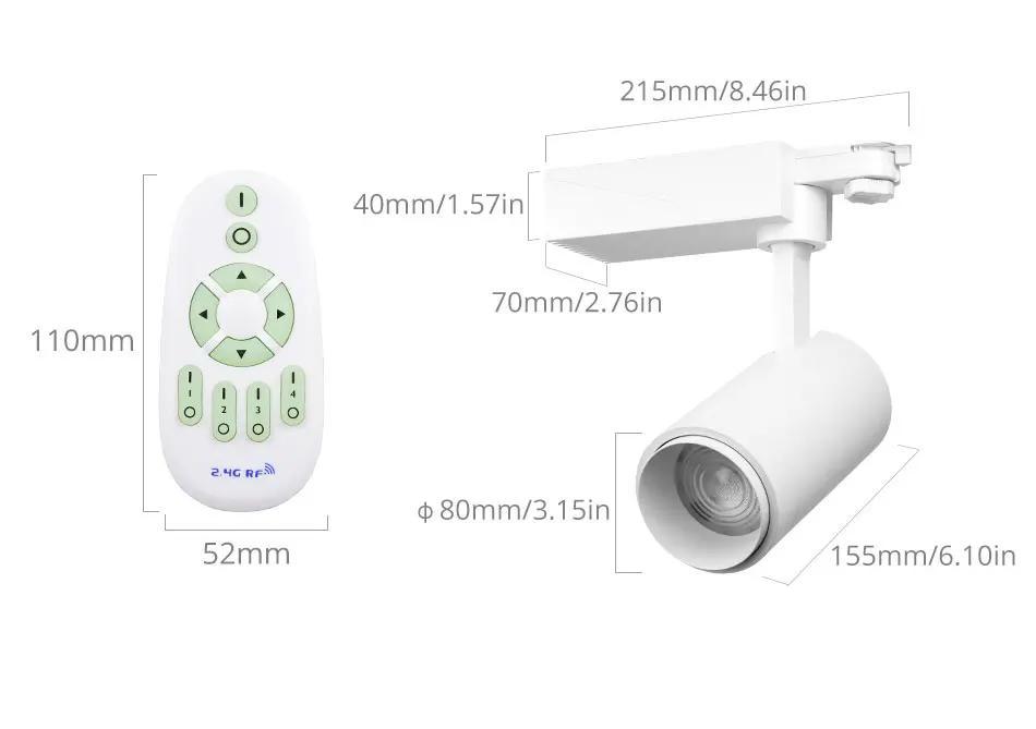 20 Вт масштабируемый Трековый светильник 2,4G RF беспроводной контрольный Трековый рельсовый Точечный светильник ing system яркость CCT затемняемый цвет сменный