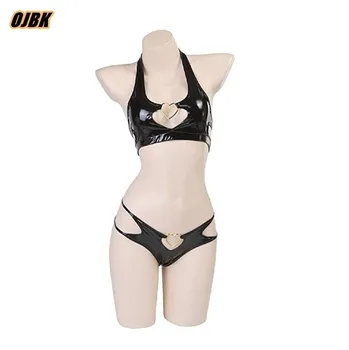 

Women Anime Bikini Swimsuit Two Piece Devil Costumes Sexy Leather Lingerie Outfit Best halloween Bodysuit for Girls Instagram