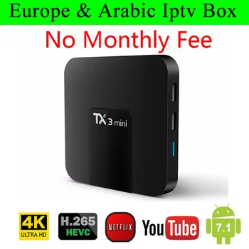 

TX3 Android 7.1 Smart TV Box lifetime free Europe French Germany America US Arabic IPTV 2300 TV Channels 500 VOD media