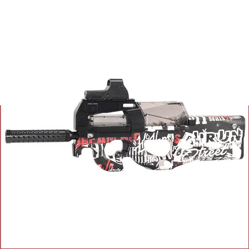 Tanie Elektryczny P90 Graffiti Edition pistolet zabawkowy na żywo CS Assault Snipe symulacja broń na zewnątrz miękka woda pistolet pociskowy zabawki dla chłopców dzieci