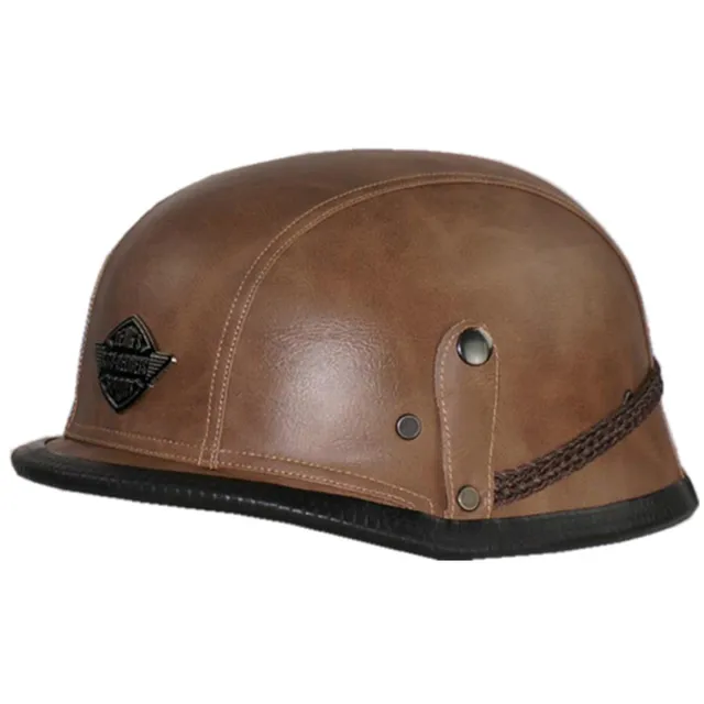 Vintage Harley Leather Motorcycle Helmet WWII Big German ...