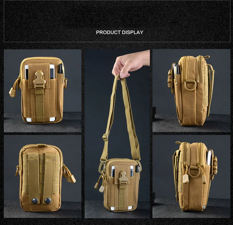 2017 Upgrade MOLLE Mini  Shoulder Men Nylon Waist Tactical Bag Tactical Waist Belt Military Sports Molle Bag Case for Phone (12) - 