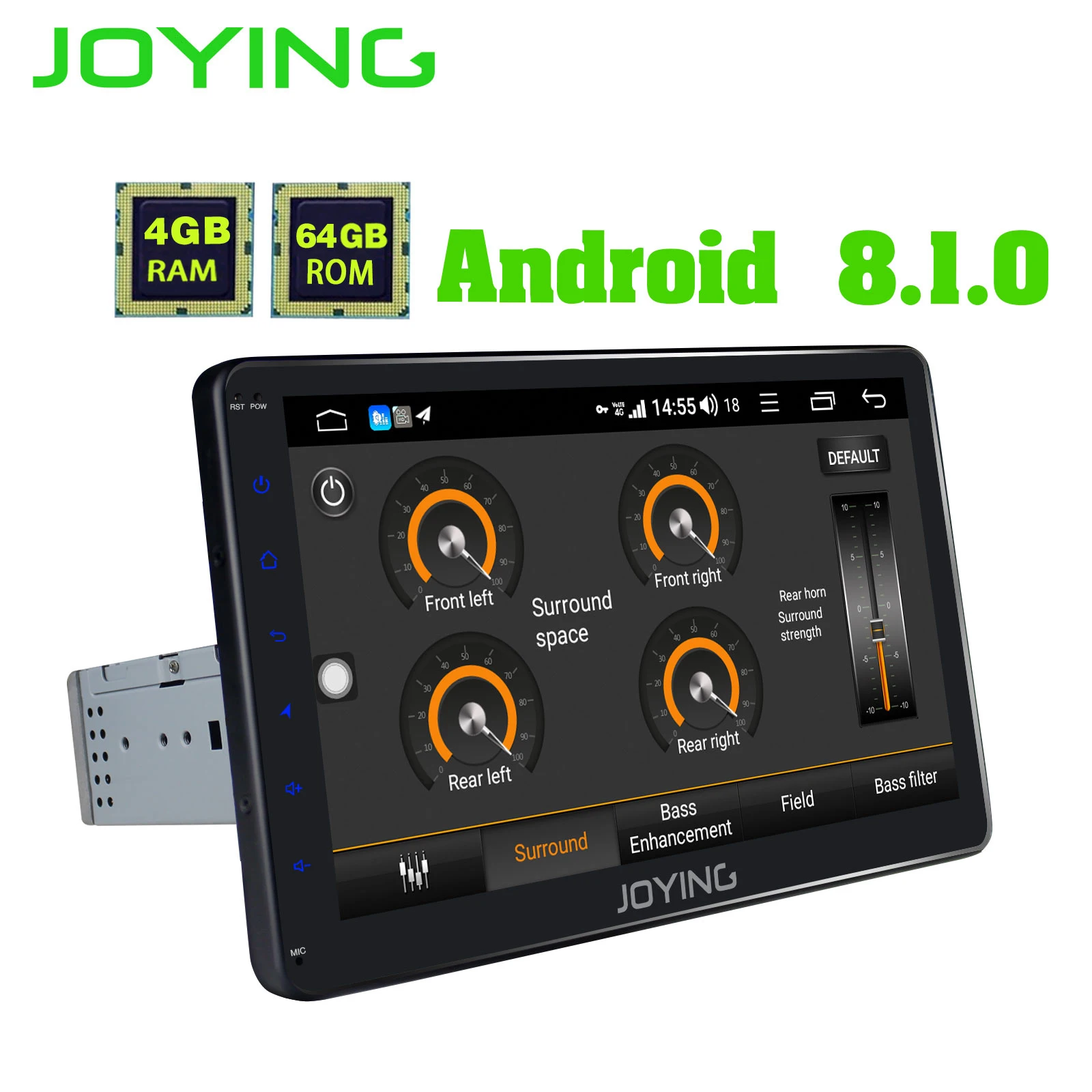 Android 8,1 Автомобильная стерео Одиночная 1din Автомагнитола с SPDIF 1024*600 gps Радио 10,1 дюймов экран универсальный 8 ядерный 4G головное устройство