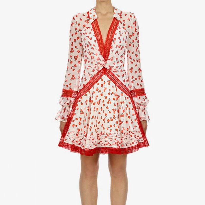 

Self Portrait Women Short Dress 2019 Print Chiffon Dresses