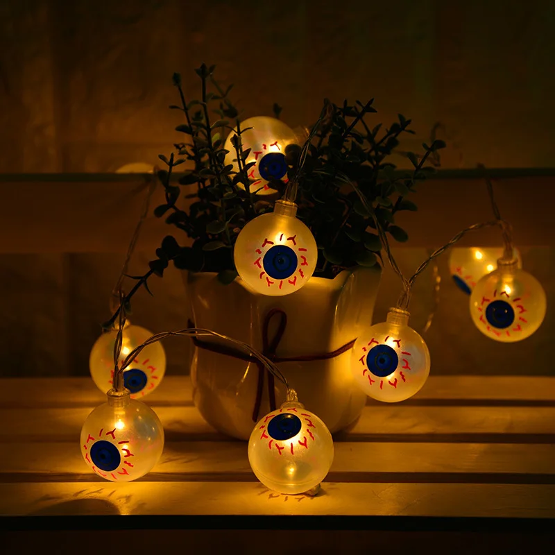 

2.2m Ghost Eye String Lights 20 LED Garlands Battery Power Halloween LED Lamp Holiday Party Garden Decoration Fairy Lights