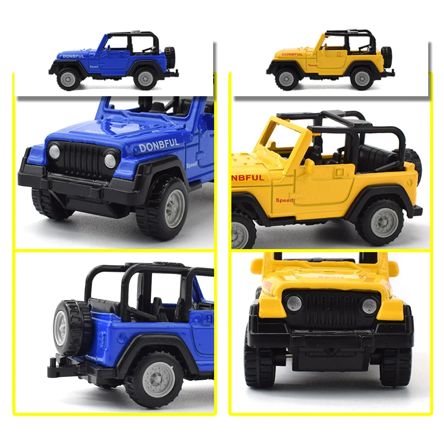 3 Colors Kids Toy Alloy Diecast Jeeps Wrangler Open Top Off Road Vehicles Mini Model Toys For Children Boys Glide Car Toy Gifts