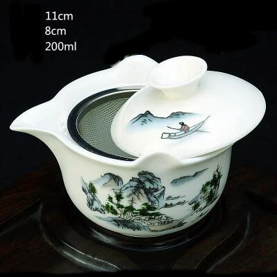 Новый чайный набор Gaiwan из костяного фарфора чайная чашка Dehua Tureen фарфоровая для