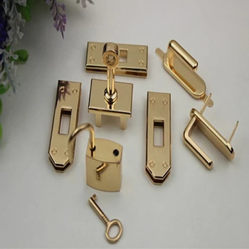 

7pcs Clasp Lock Lockbutton Metal Hardware For DIY Handbag Shoulder Bag Purse