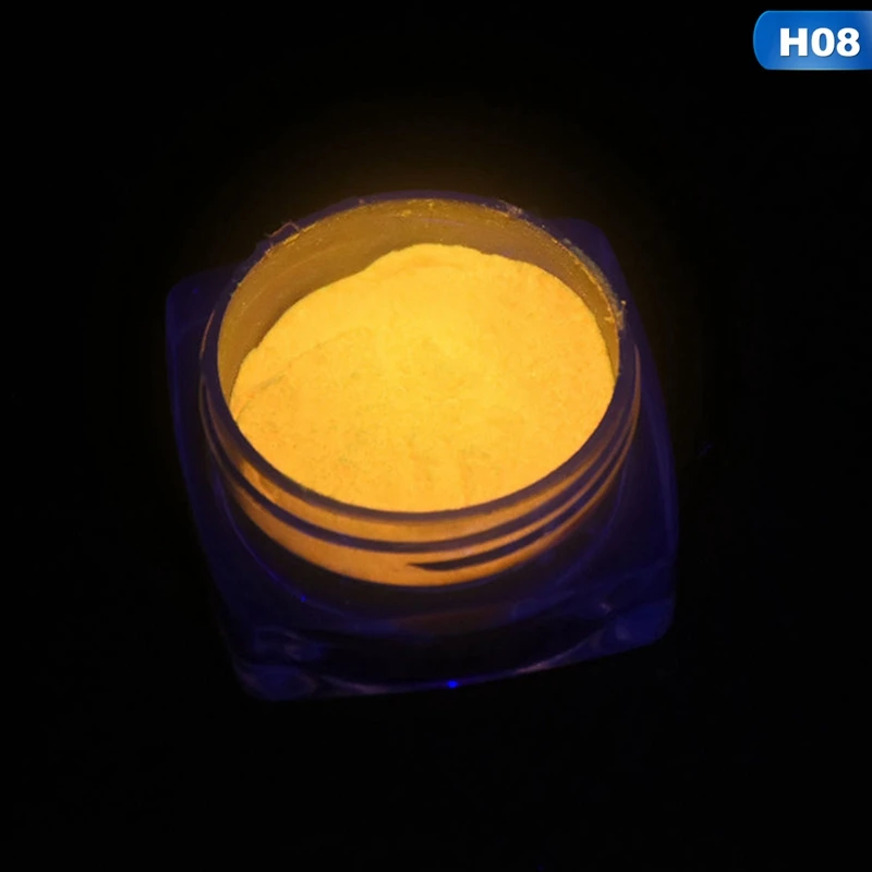 Маникюрный салон 1 чехол для дизайна ногтей флуоресцентный люминесцентный Блестящий кончик порошок песок светящийся в темноте 3D салонные ногти DIY дизайн - Цвет: 08