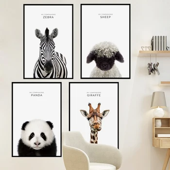 

Panda Zebra Sheep Giraffe Modern Home Decoration Wall Sticker Living Room Bedroom Creative Wall Decals Poster Mural