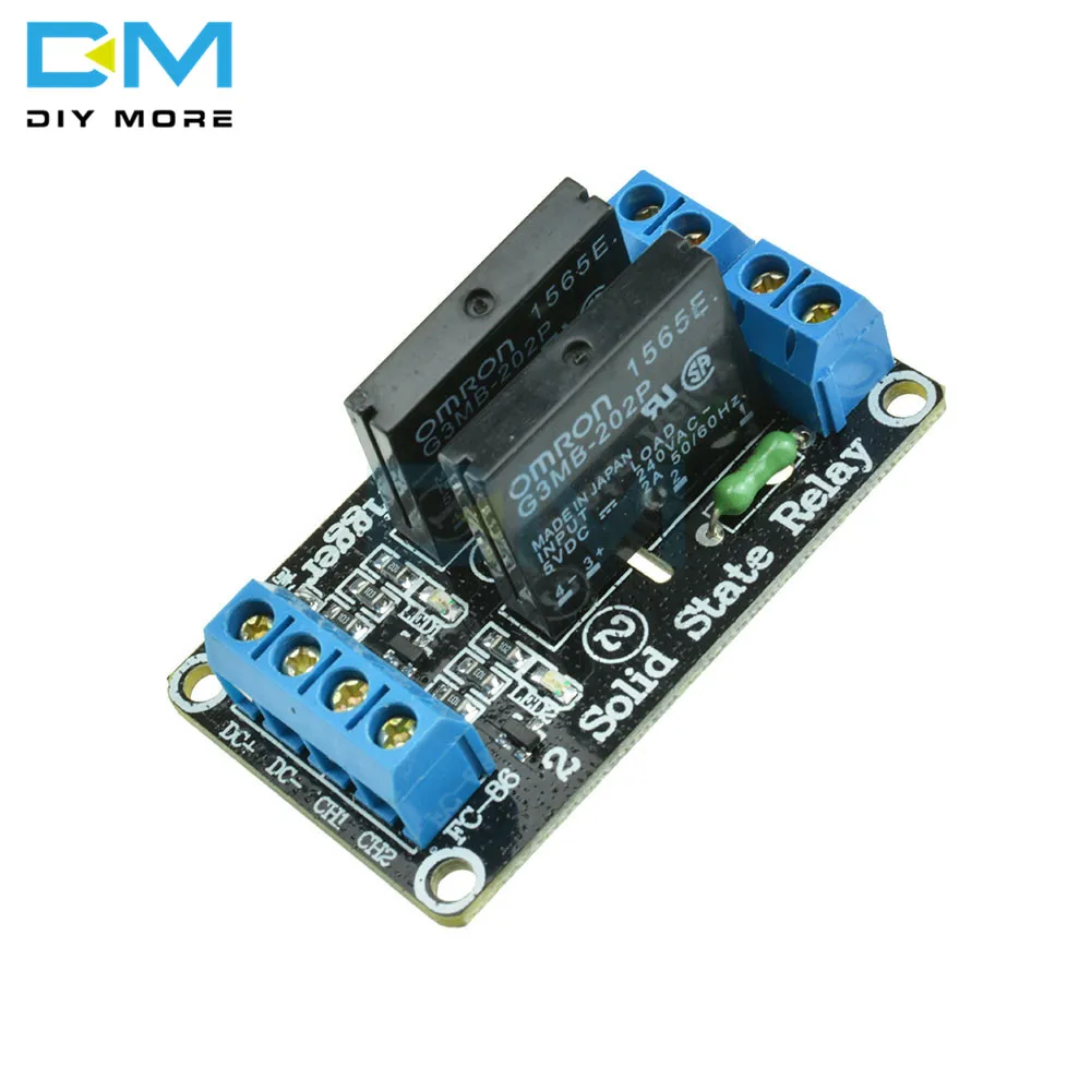 

G3MB-202P 5V DC 2 Channel Solid-State Relay Power Supply Board for Arduino Interface module SSR High Level Fuse