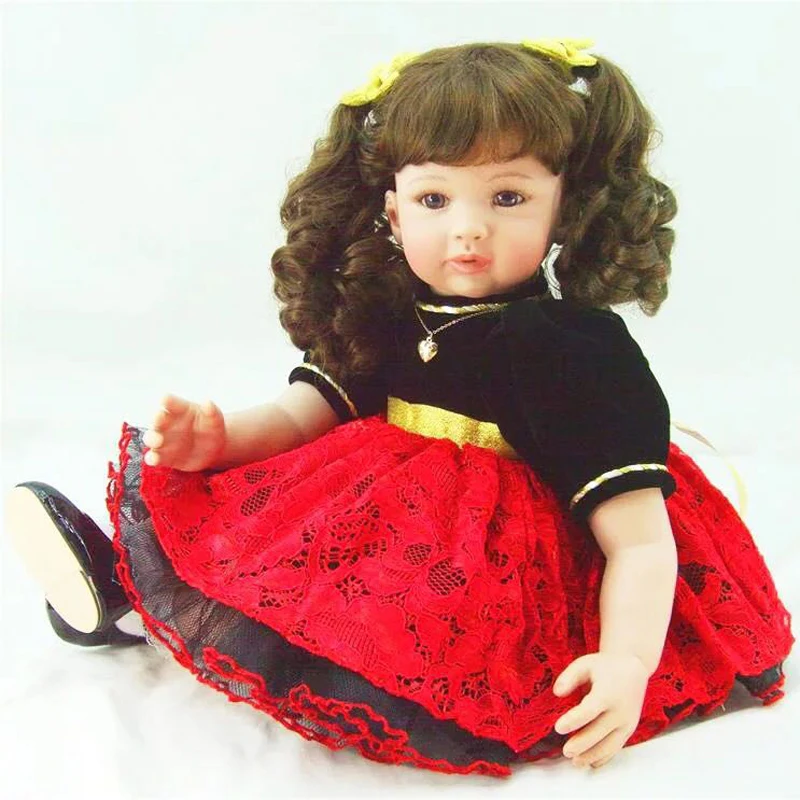 

22" Adora Toddler Reborn Babies Christmas Gift Toy Doll in Red Lace Dress Birthday Gift for Girls