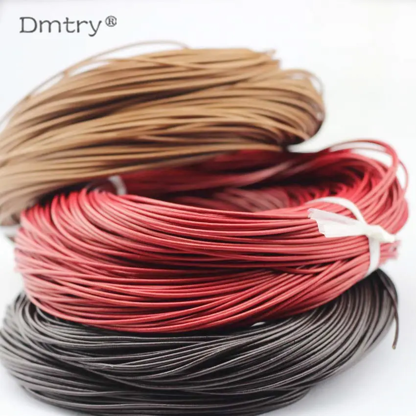 

Anslow 5meter/lot 1.5MM Trendy Round Genuine Leather Cord For Bracelet Necklace Leather Cord Jewelry Making Material LT0005