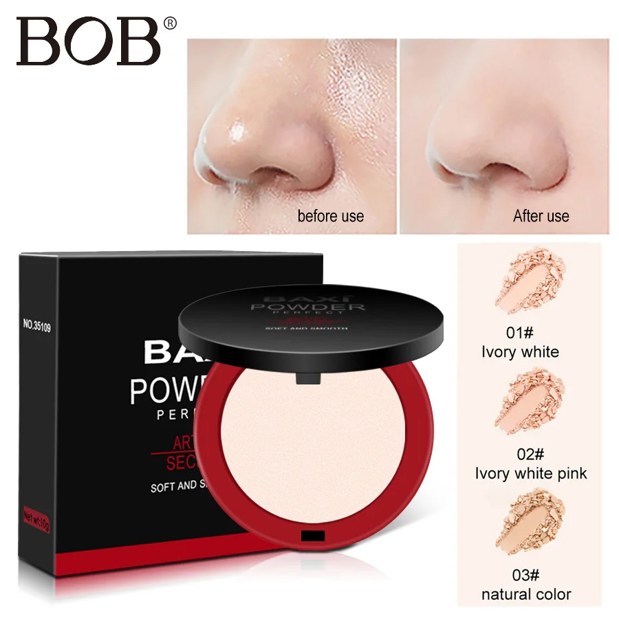 

BOB Brand Face Powder Compact Matte Contour Foundation Moisturizing Translucent Finishing Powder Waterproof Long Lasting Makeup