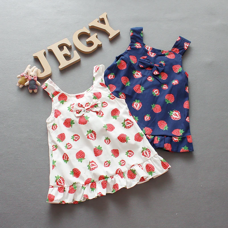 Baby dress 100 cotton for Children clothes strawberry 2 year old baby