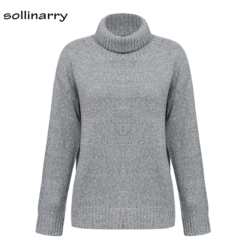 Sollinarry Зимний вязаный теплый свитер Для женщин Повседневное Harajuku Свитер с
