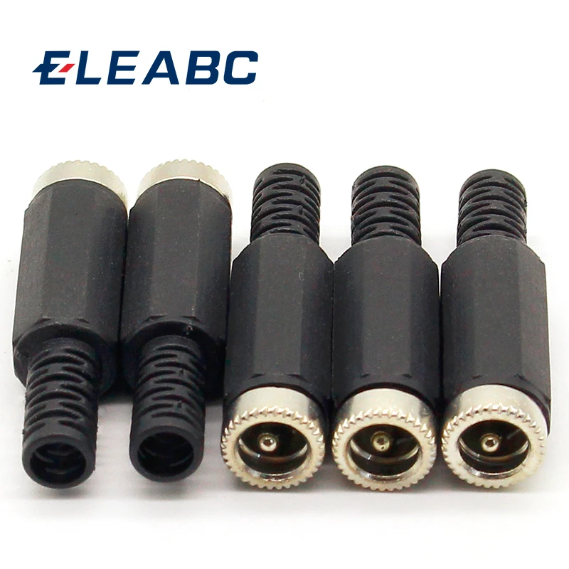 5 Pcs 2.1mm x 5.5mm Female DC Power Socket Jack Connector Adapter