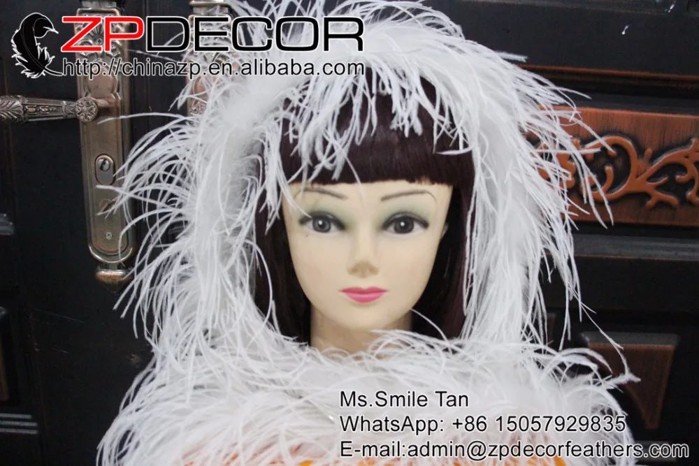 white ostrich feathers boa (2)