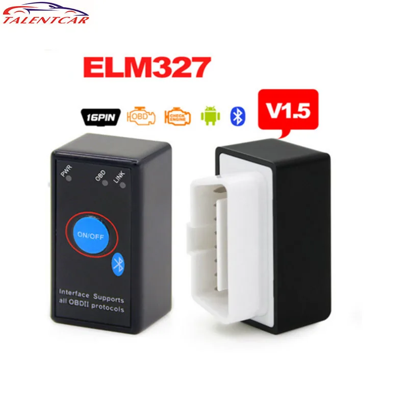

Car Code Scanner Bluetooth Mini 327 Switch ELM327 V1.5 PIC18F25K80 Chip, Super ELM327 blue Vagte OBD2 V2.1 for Android Torque