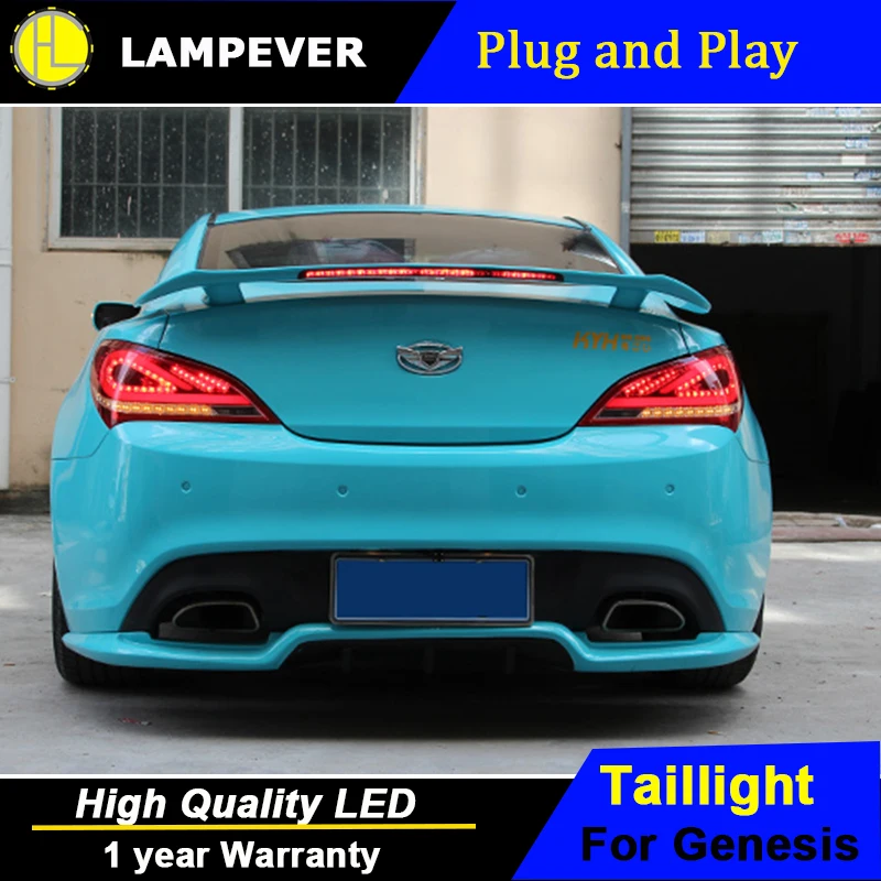Для Hyundai Genesis Rohens купе задние светильник s 2009-2012 светодиодный фонарь задний DRL +