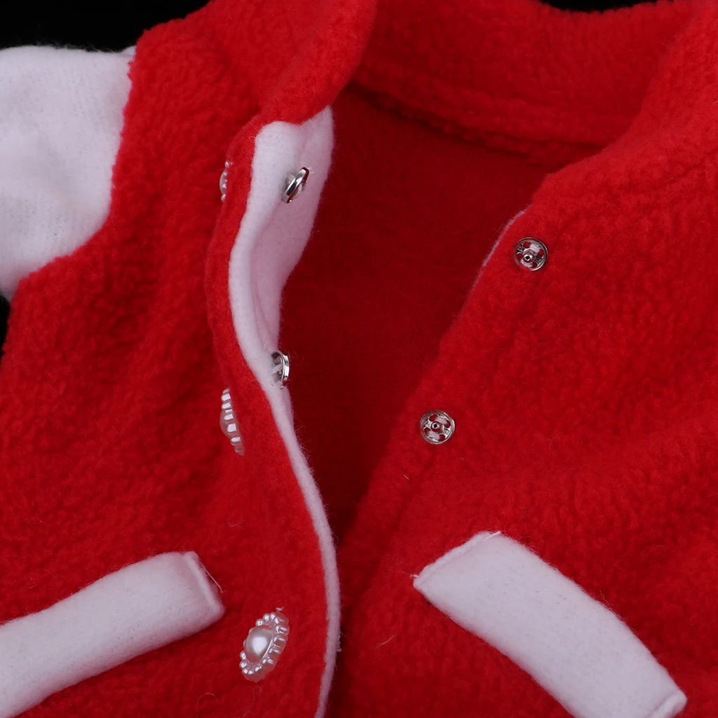 1/3 Student Baseball Uniform Plush Coat & White Sleeveless Dress for BJD Night Lolita Doll Gift