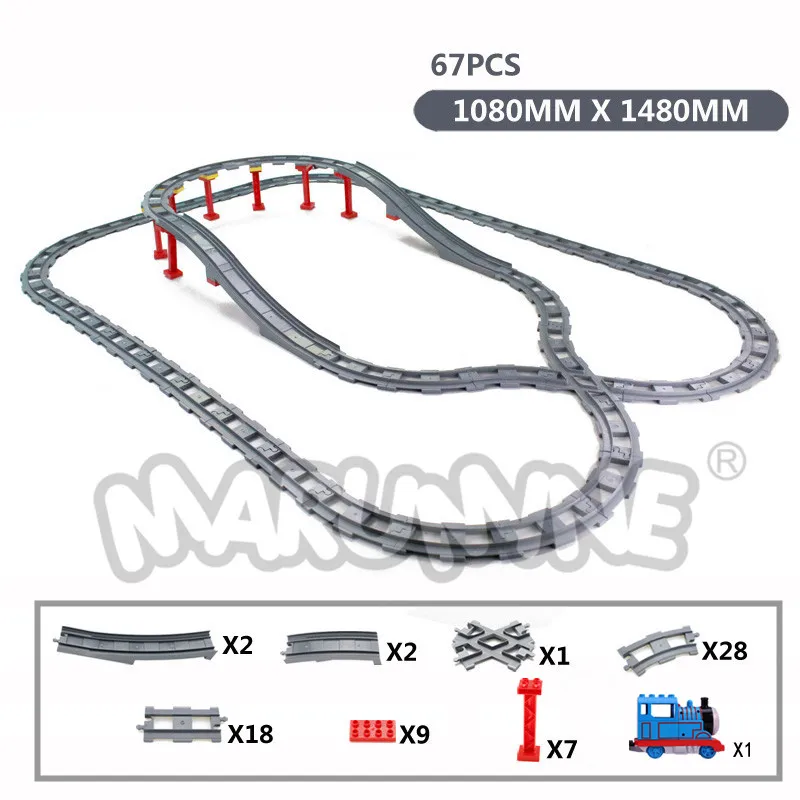 Marumine Duplo железнодорожные кирпичи мост строительные блоки Набор для детей творческие образовательные поезд треки кирпичи для детей