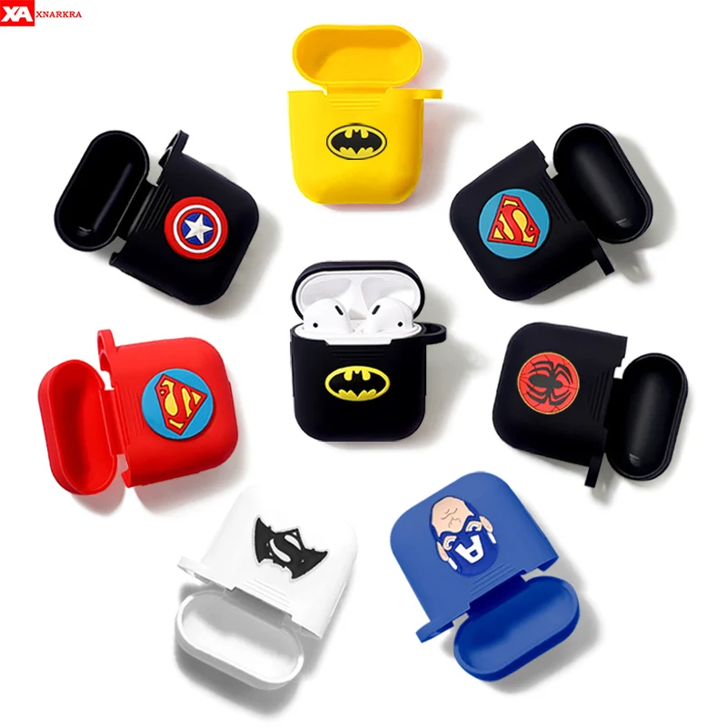 

Marvel Wireless Bluetooth Earphone Case For Apple AirPods Charging Headphones Protection Cases Cover Charging Box Accessories
