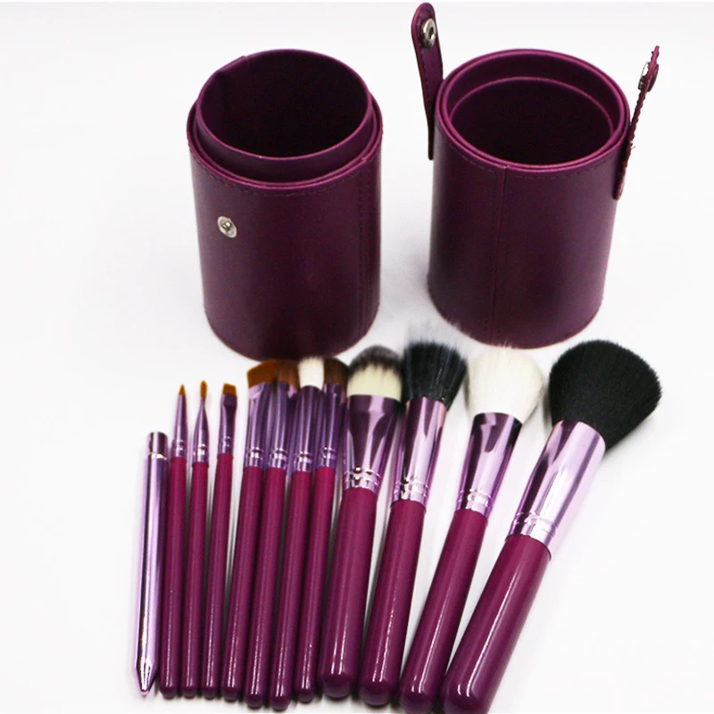 

12pcs Professional Portable makeup brushes make up brushes Set Cosmetic Brushes Kit Makeup Tools with Cup holder Case 5 colors