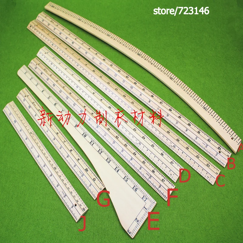 

poplar WOOD 12" 24" 18" INCH & MM CM Sided Tailor Tools, Sewing Machine Accessories, Fabric Sewing Patchwork Ruler DIY Manual