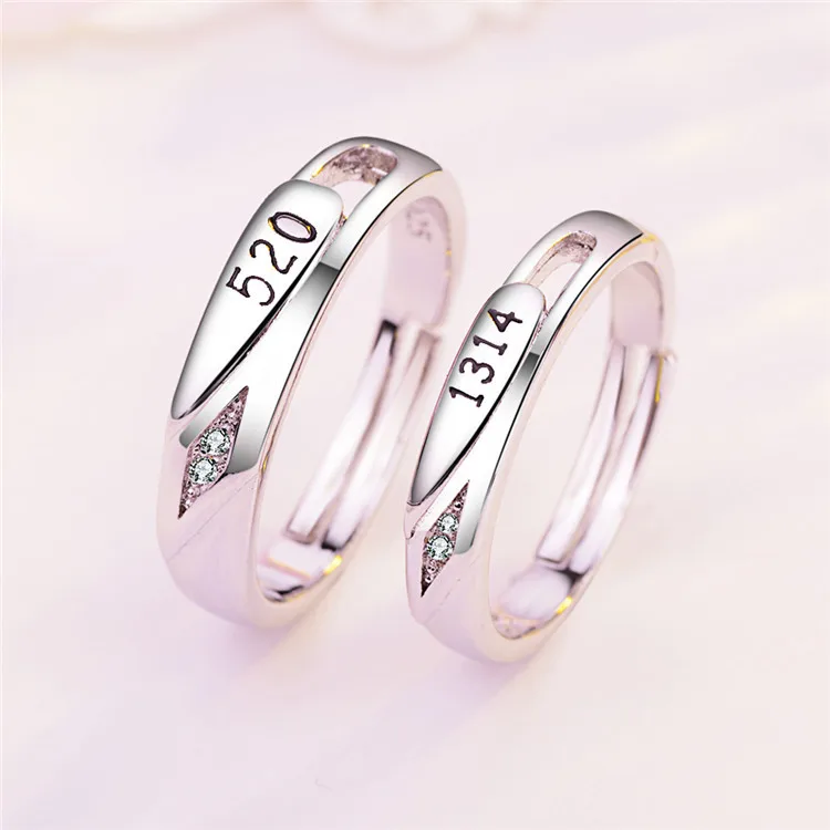 Aliexpress.com : Buy Romantic Wedding Rings For Lover Silver Color ...