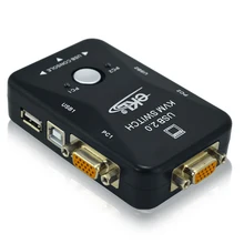 USB KVM switcher USB keyboard/mouse/printer sharer VGA converter HD 1920*1440 2 signal sources 1 display device