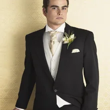 Черные мужские костюмы 3 предмета в комплекте свадебные костюмы для мужчин белый жилет мужские смокинги жениха свадебные костюмы жениха костюм куртка+ pa