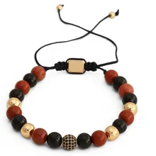 FAITHEASY украшения ручной бусы плетеные браслеты дрель шар красный камень вязаный браслет