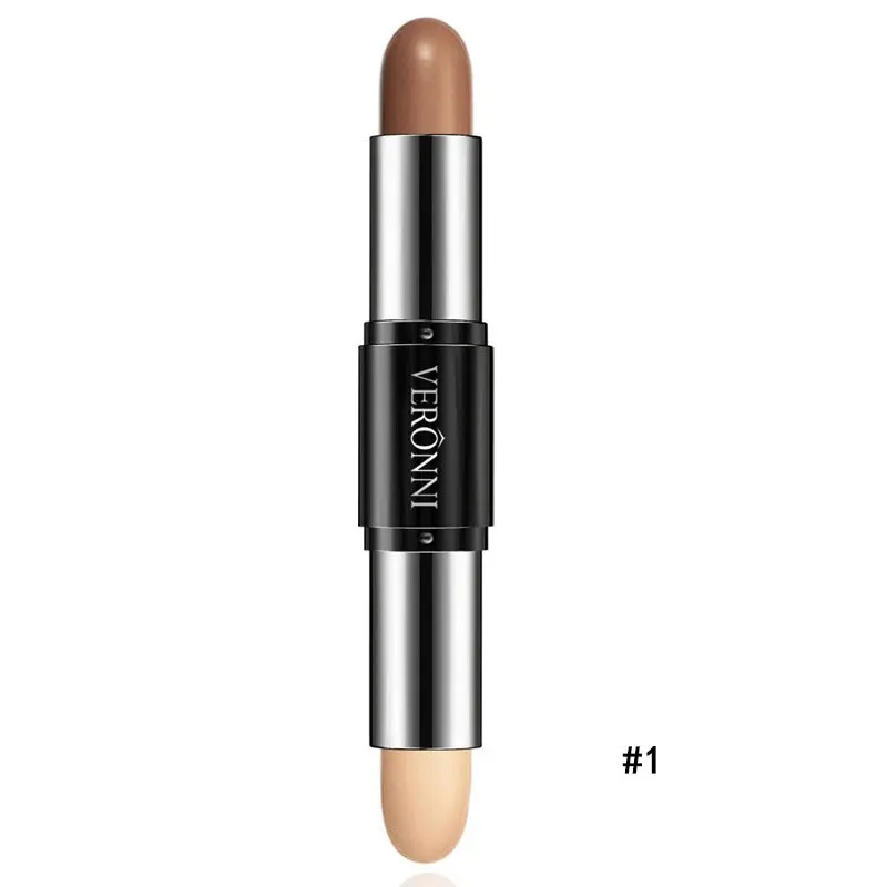 

Double-ended 2 in1 Contour Stick Contouring Highlighter Bronzer Create 3D Face Makeup Concealer Full Cover Blemish L4 WD49