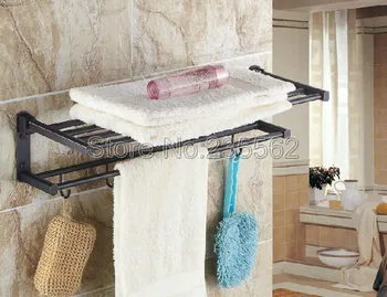 

Black Oil Rubbed Brass Wall Mounted Bathroom Towel Rack Holders Shower Towel Rack Shelf Bar Rails Holder lba321
