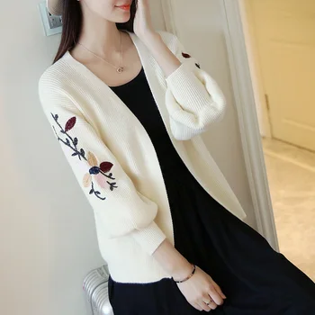 

OHCLOTHING In a short paragraph cardigan sweater female female embroidery color loose thin coat 2017 new dress coat